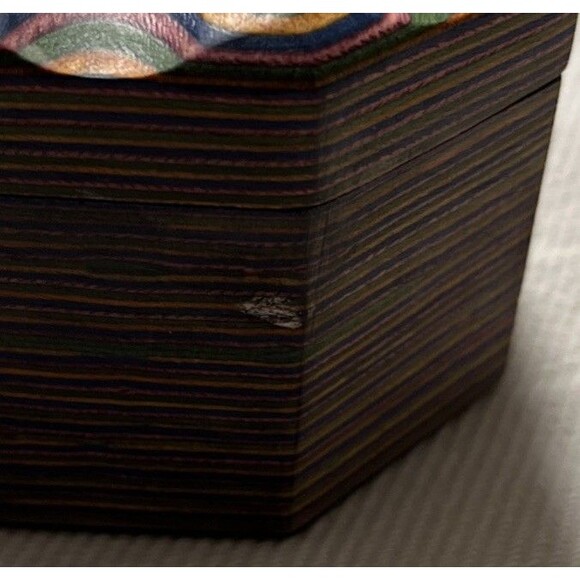 Island Bamboo Pakkawood Salt Cellar (Blue, Pink, Green, Gold) 3.5”x 2” - Picture 5 of 9